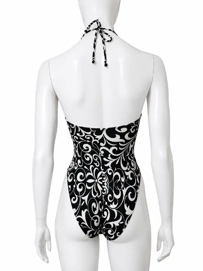 Versace Mare costume intero barocco bianco nero Made in Italy - taglia 44