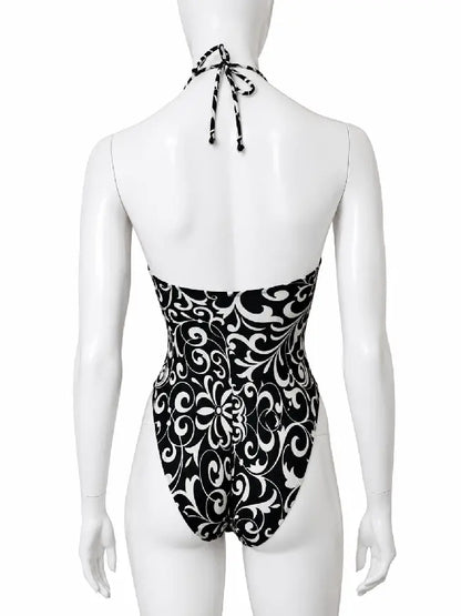 Versace Mare costume intero barocco bianco nero Made in Italy - taglia 44