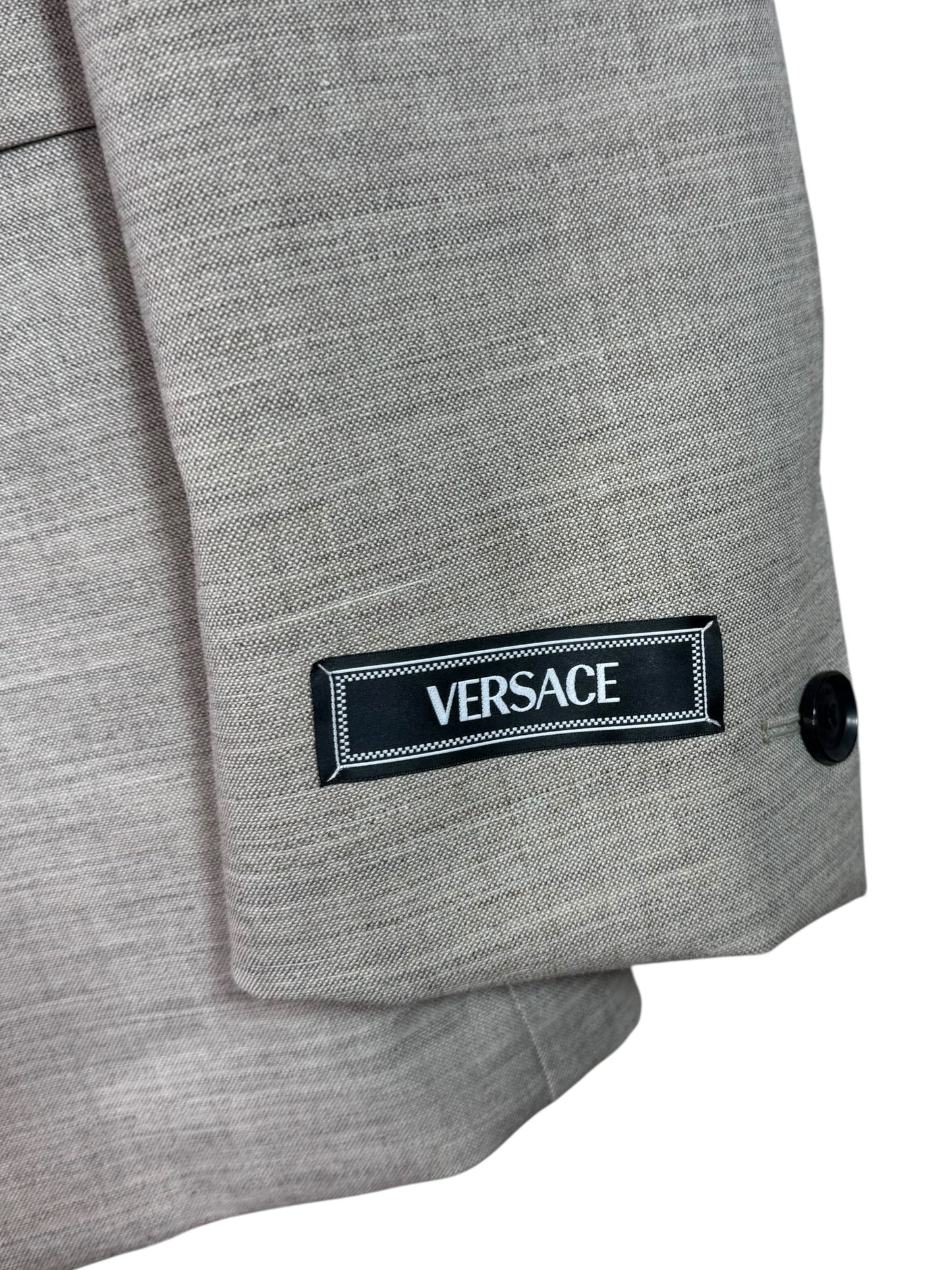 Versace Giacca Uomo Grigia con Fodera Baroque Taglia 48