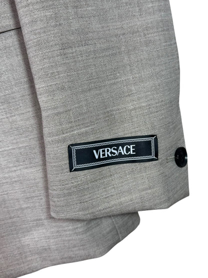 Versace Giacca Uomo Grigia con Fodera Baroque Taglia 48