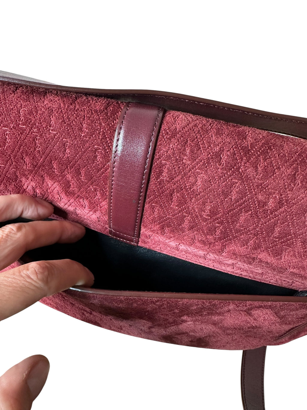 Saint Laurent borsa in suede monogram — foto 11