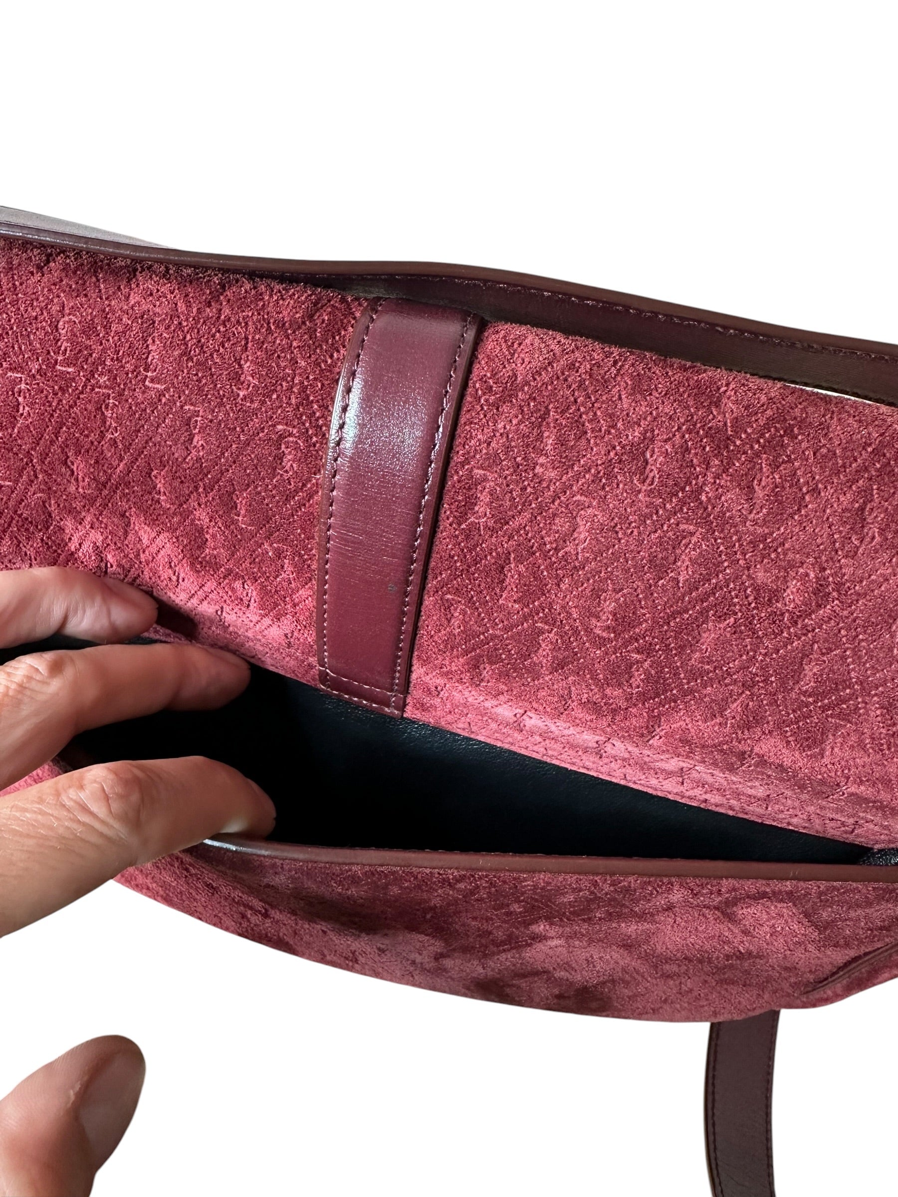 Saint Laurent borsa in suede monogram — foto 11