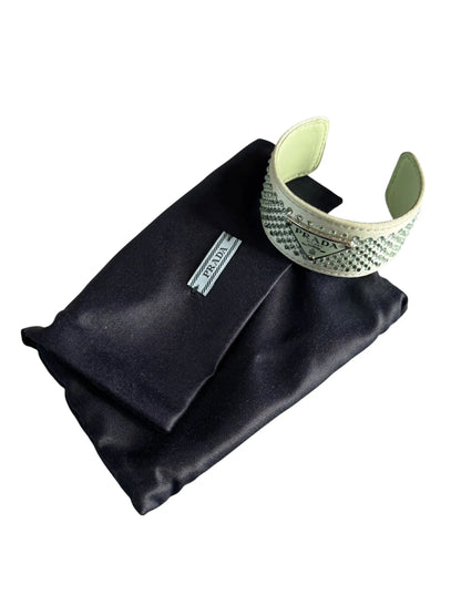 Prada bracciale crystal acqua con logo triangolo - taglia M