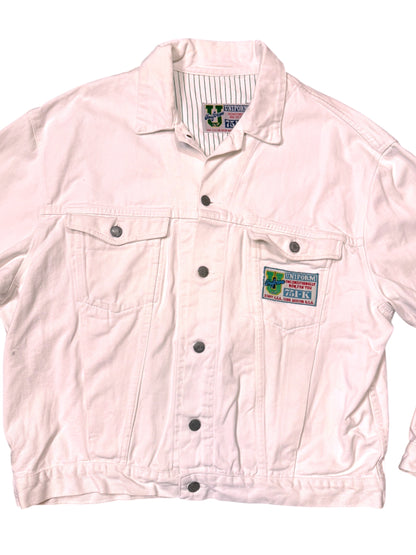 Giacca denim bianca Uniform 751-K vintage con patch ricamata — foto 2