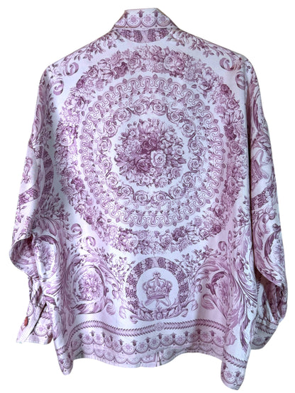 Camicia vintage Gianni Versace donna anni 90 stampa barocca rosa