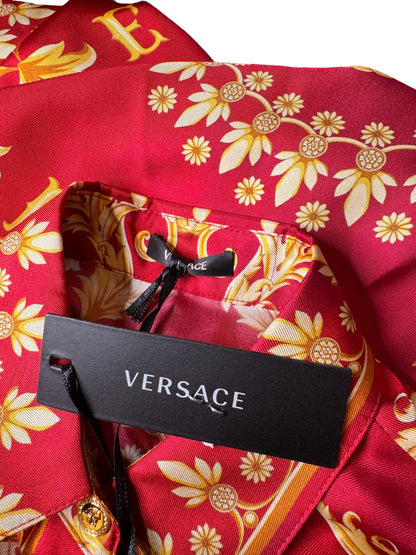 Camicia Versace seta rossa stampa Medusa barocco tg 36 - Difetto — foto 12
