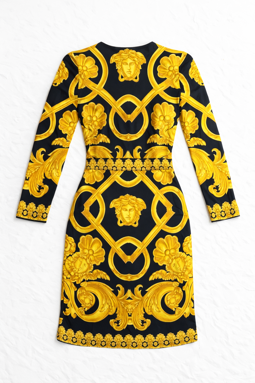Abito Versace Barocco nero oro Medusa wrap dress tg 36 Made in Italy — foto 2