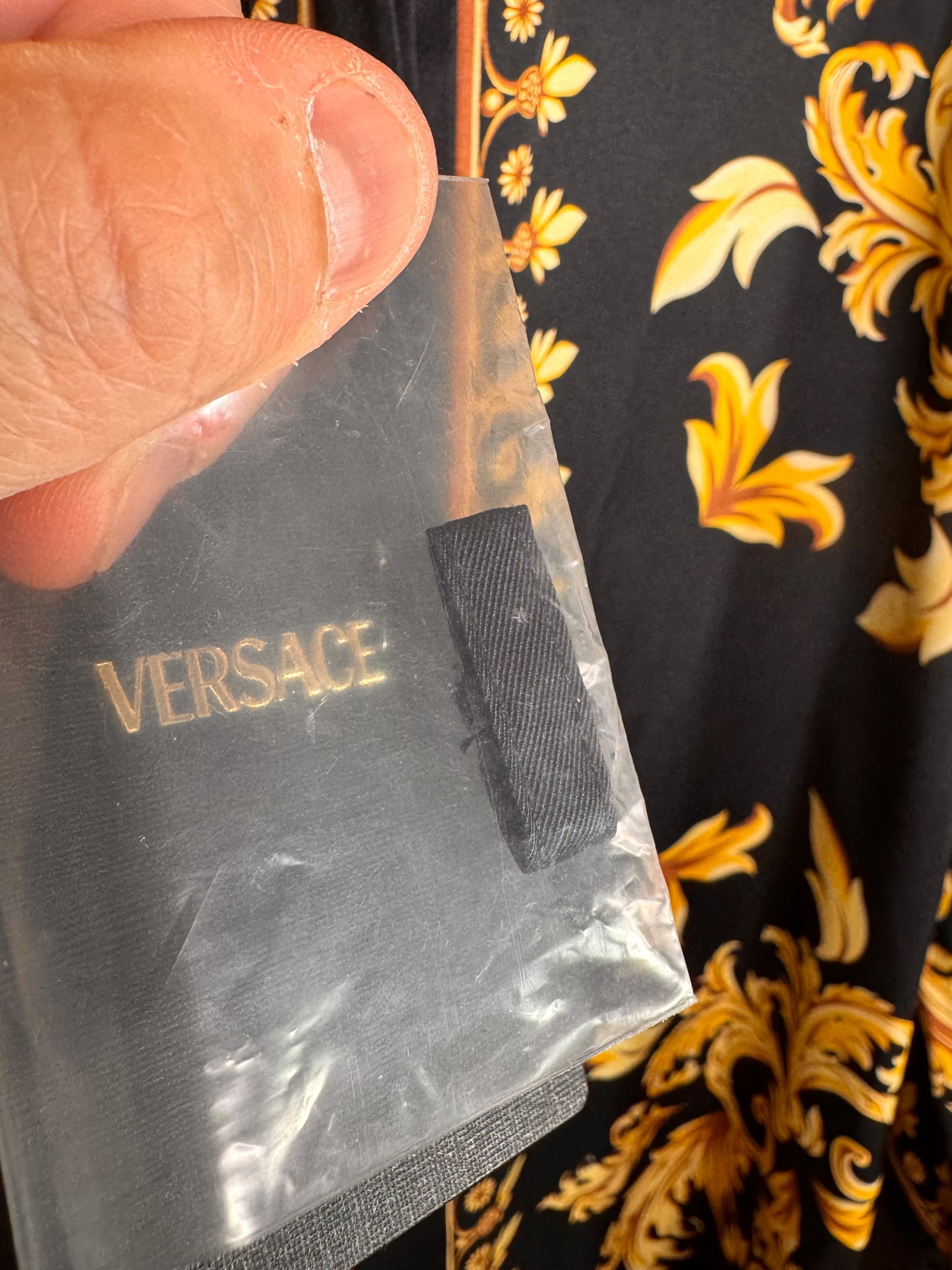 Abito chemisier Versace barocco nero oro tg 42 con bottoni Medusa — foto 9