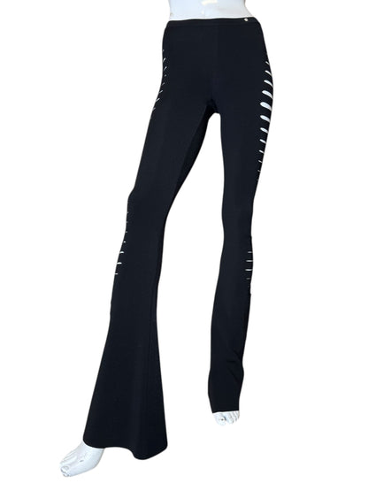 Versace Pantaloni Neri Cut-Out in Maglia – Taglia IT 36 – Made in Italy