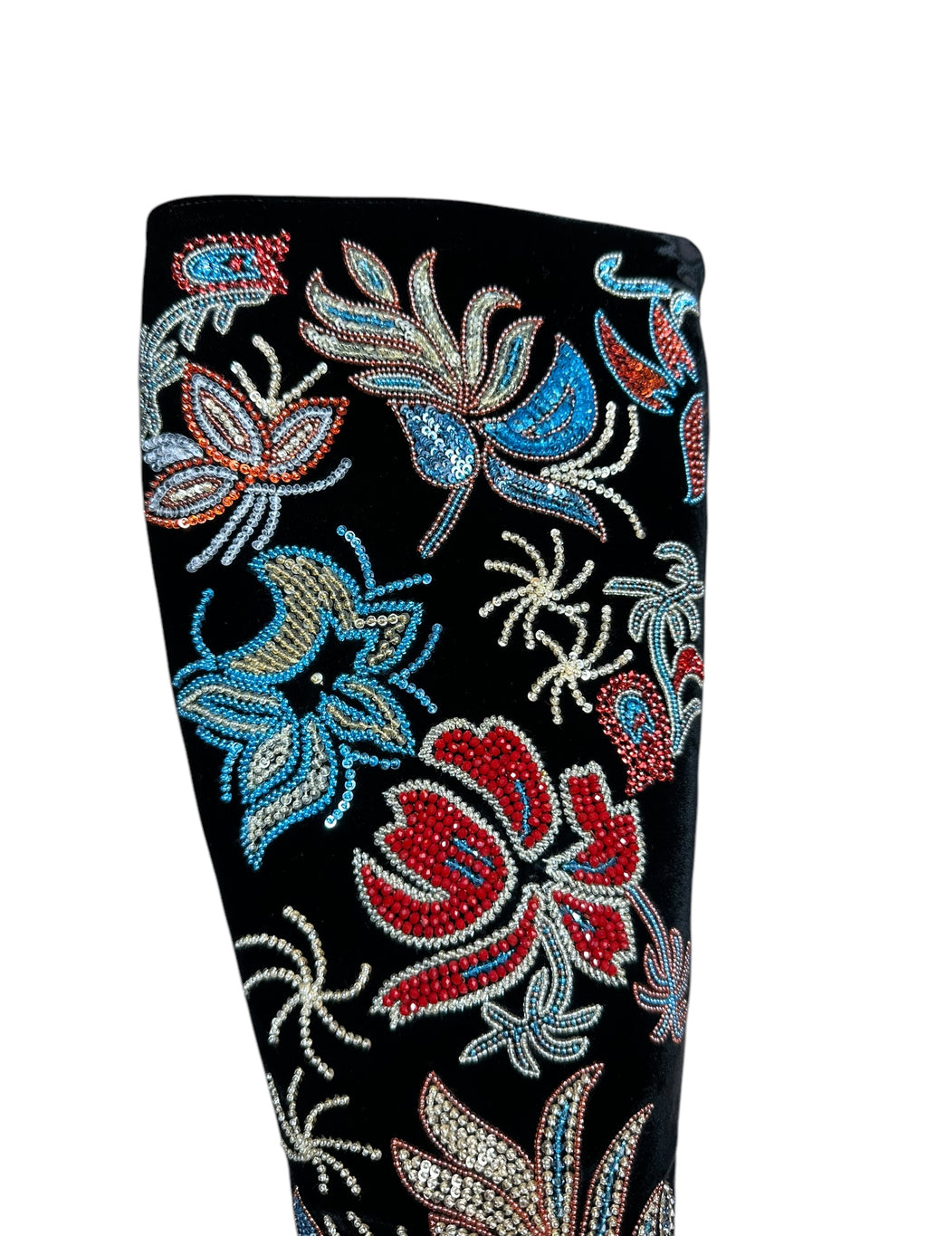 Saint Laurent Paris stivali ricamati con paillettes e perline nere — foto 8