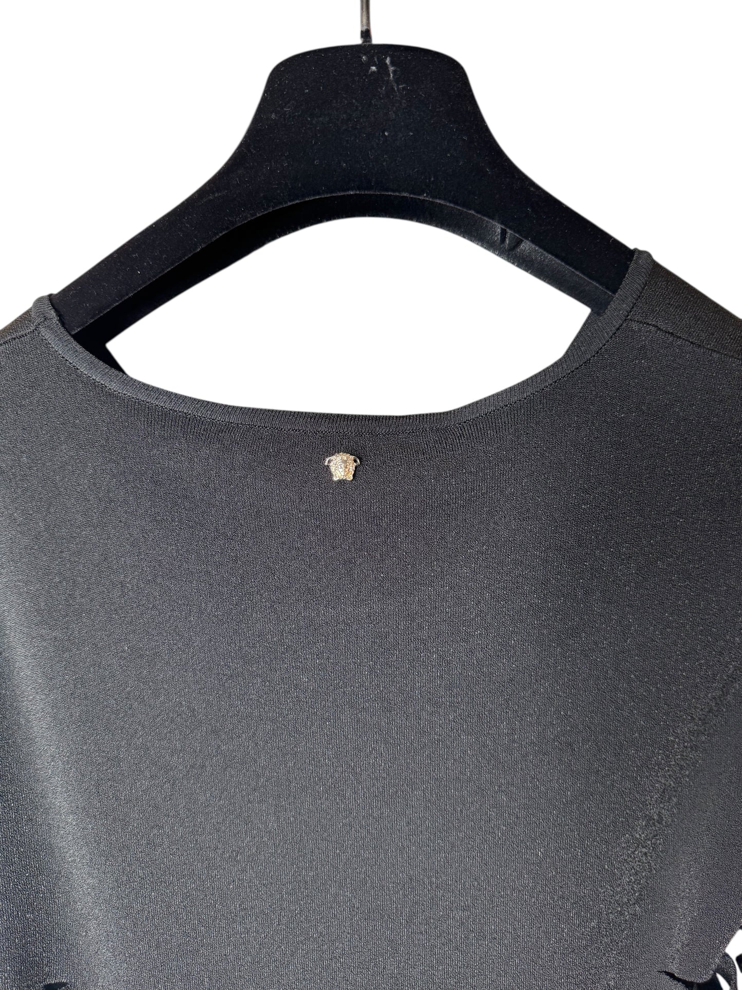 Versace Abito Lungo Nero Cut-Out in Maglia – Taglia IT 42 – Made in Italy.