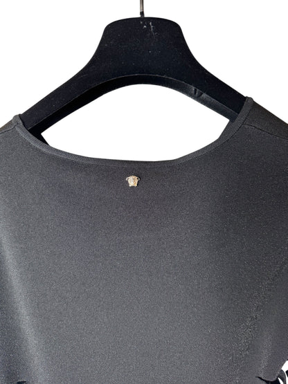 Versace Abito Lungo Nero Cut-Out in Maglia – Taglia IT 42 – Made in Italy.