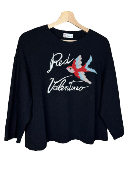 RED VALENTINO - Maglione in Lana con Motivo Ricamato di (L)