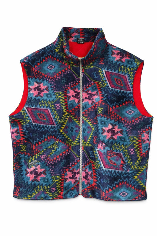 Gilet pile vintage multicolor - taglia XL