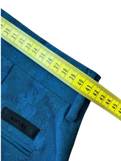 Pantaloni Versace turchesi in jacquard barocco - Taglia 48.