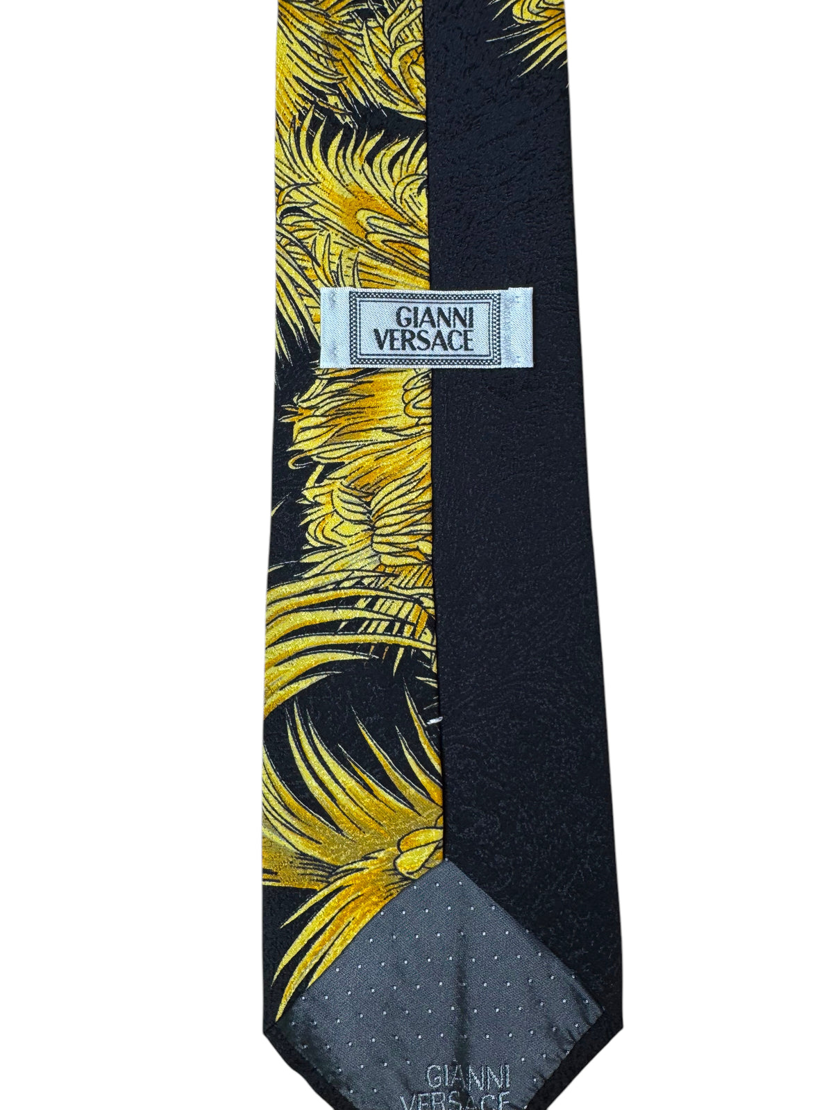 Cravatta Gianni Versace Vintage in Seta – Fantasia “MIAMI” Palme Tropicali — foto 4
