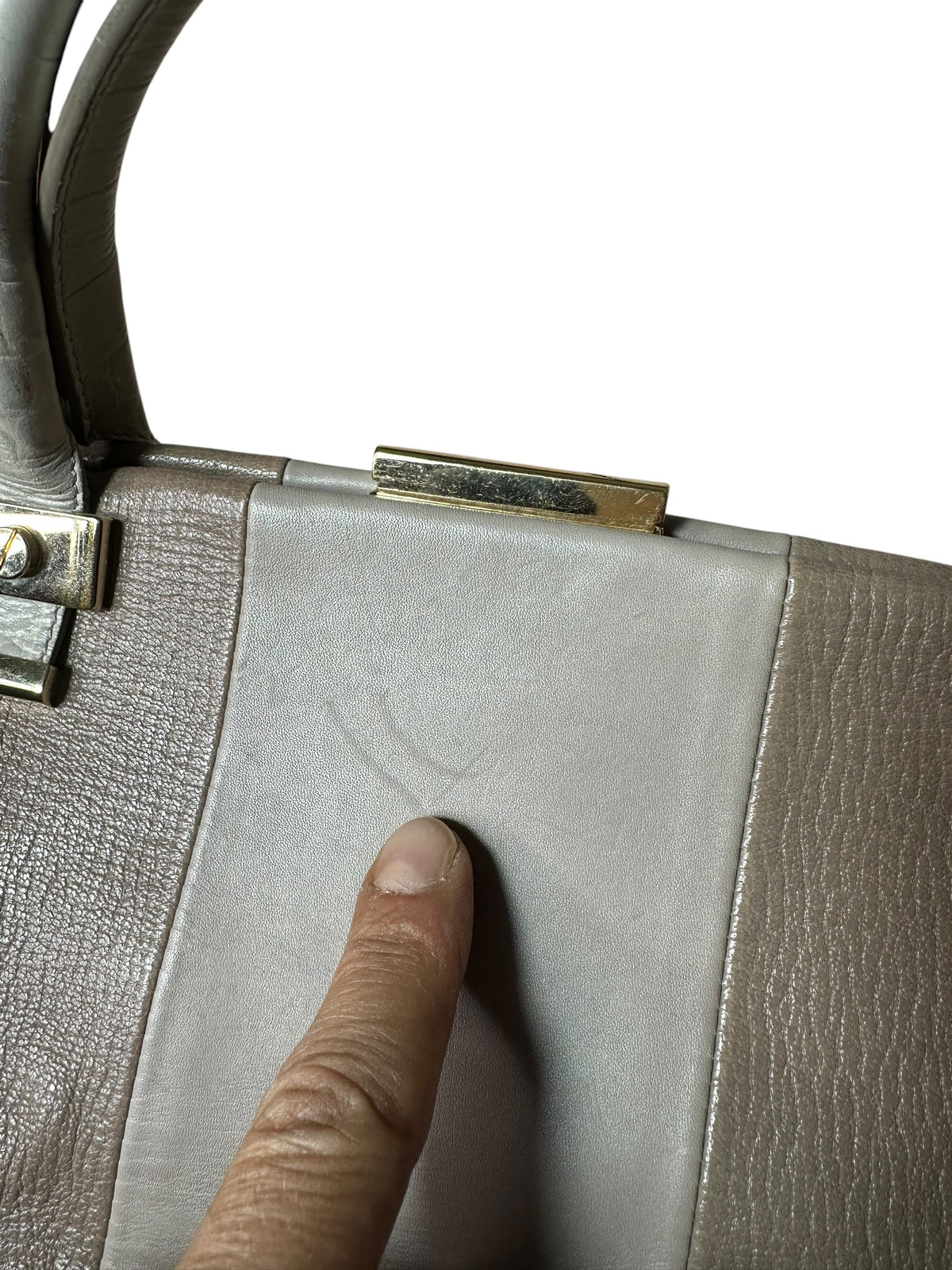 Lanvin – Borsa in pelle grigio perla e tortora