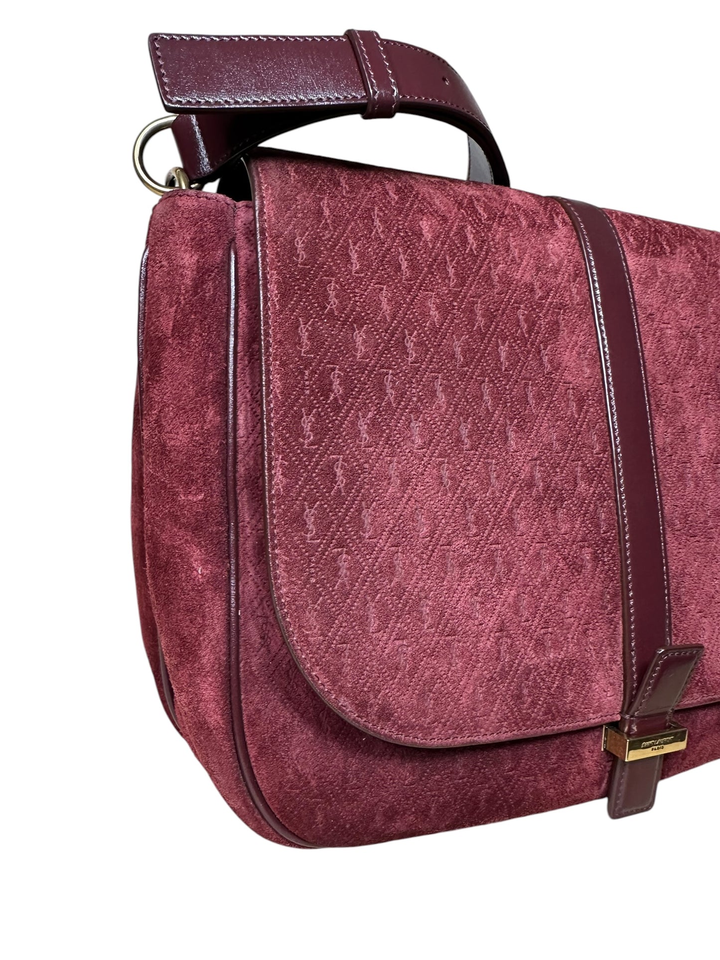 Saint Laurent borsa in suede monogram — foto 4