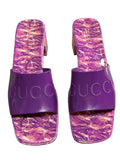 Sandali Gucci sabot viola marmorizzati con logo tg 41 mai usati