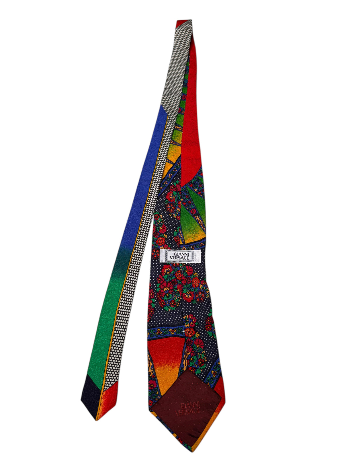 Cravatta Gianni Versace vintage in seta fantasia floreale multicolor — foto 2