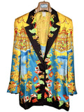 Gianni Versace Couture blazer vintage seta stampa bandiere Medusa taglia 44