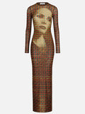 Jean Paul Gaultier abito mesh tartan trasparente Made in Italy