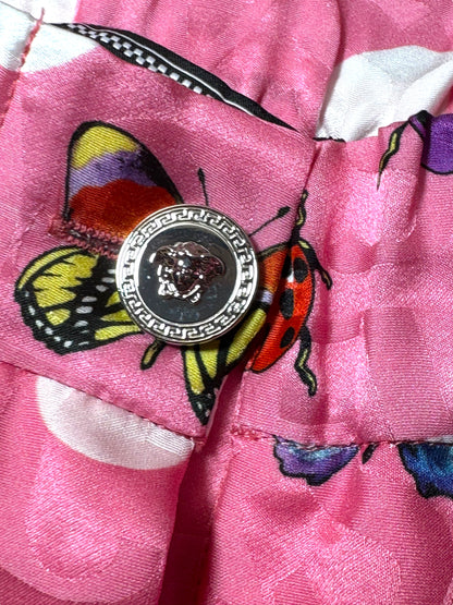 Shorts Versace Donna Taglia 38 – Rosa Pois con Farfalle & Coccinelle – Nuovi