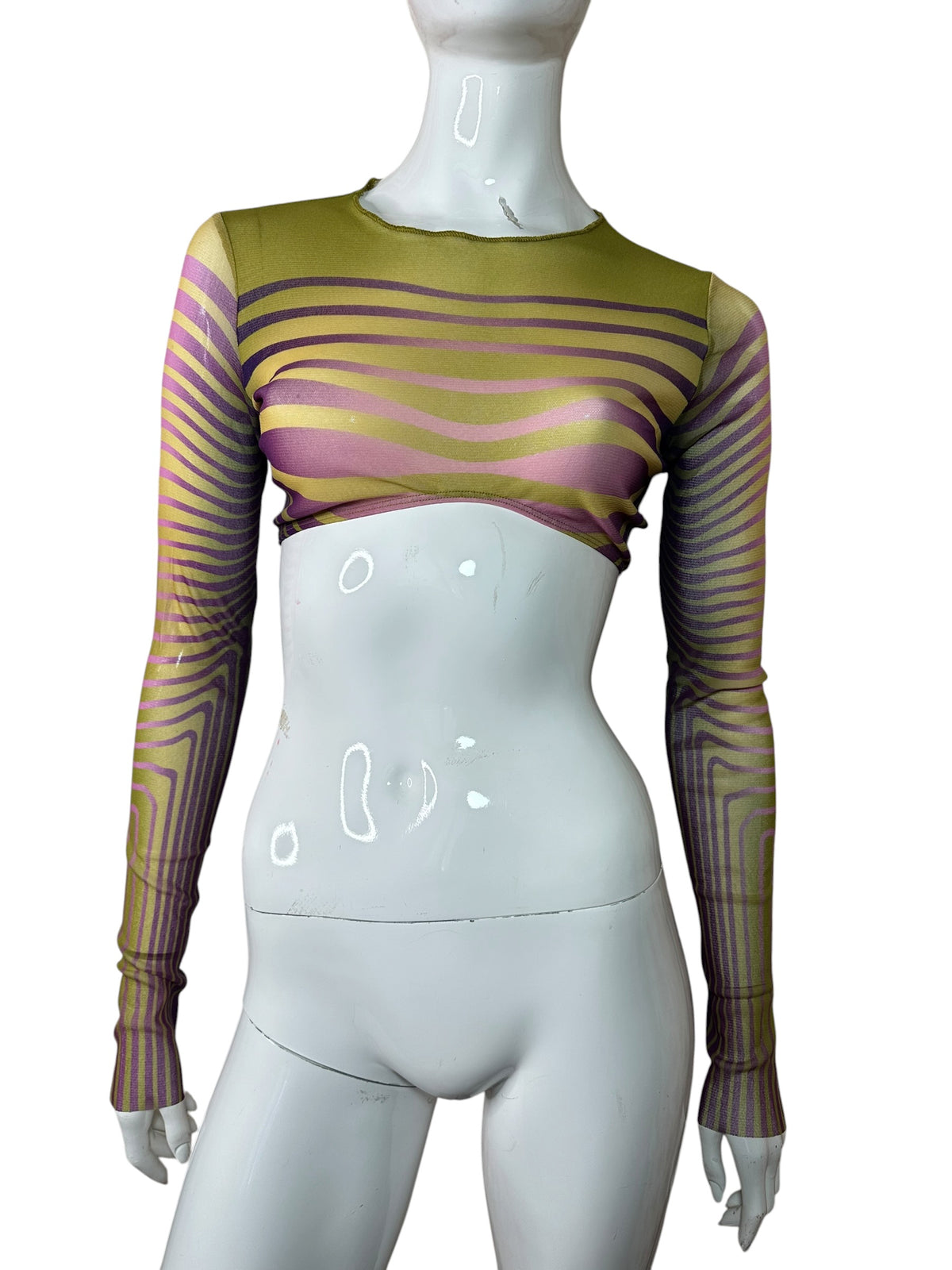 Jean Paul Gaultier crop top a righe (M-L)