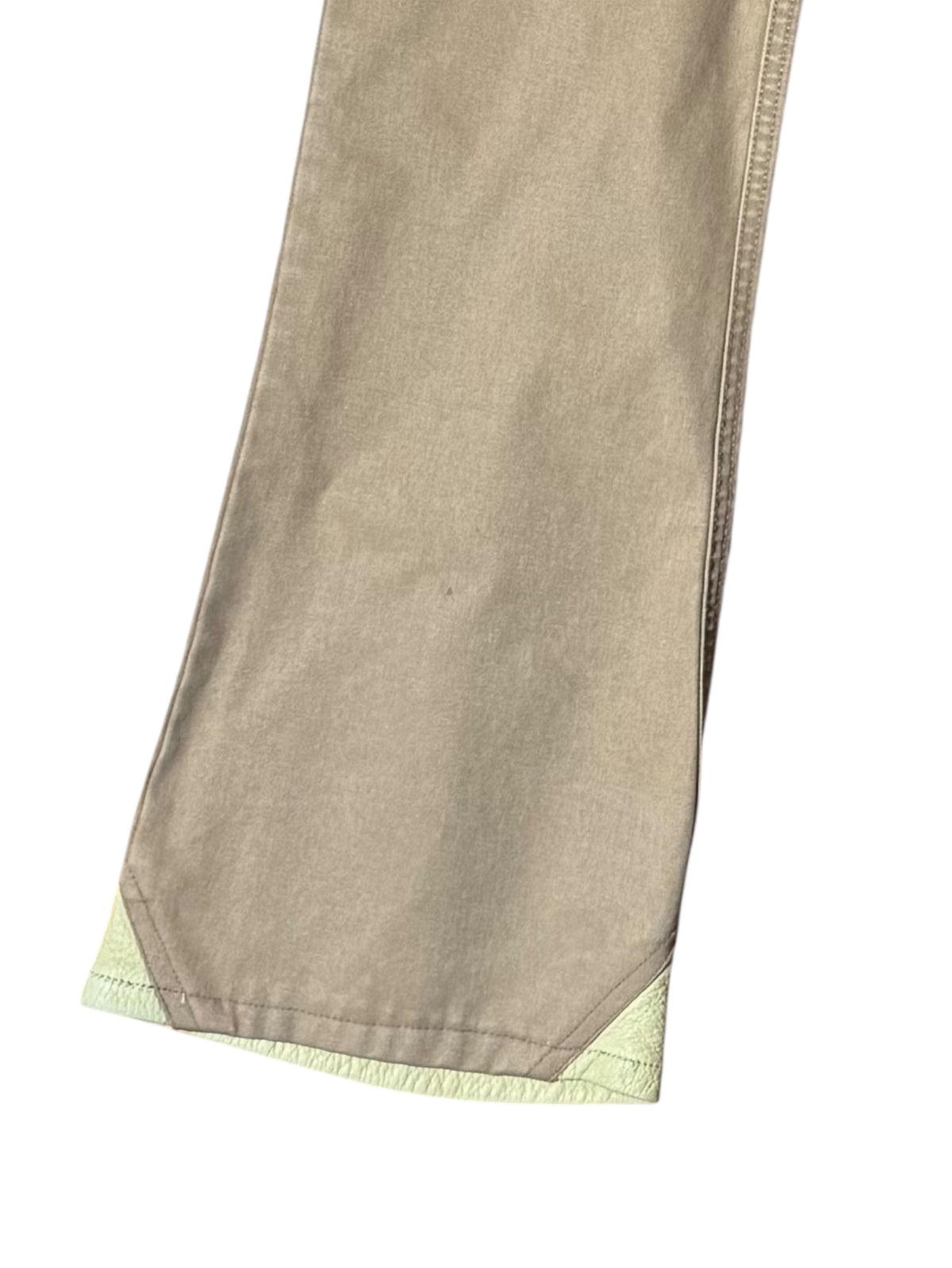 Chanel Pantaloni Donna Flare Cotone Beige con Inserti Ecopelle – FR 36 (IT 40) — foto 2