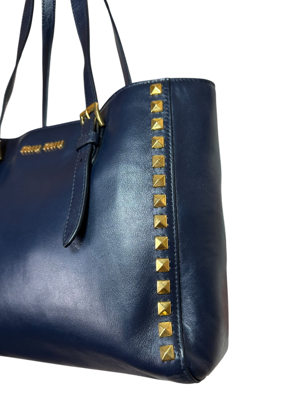 Miu Miu borsa in pelle con borchie