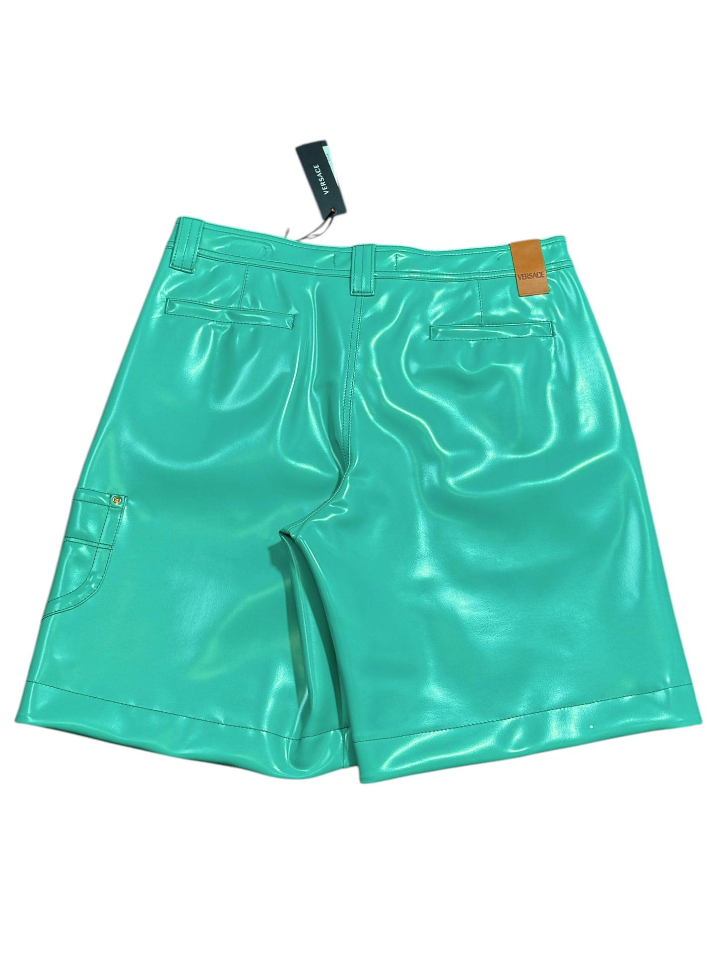 Versace Shorts Uomo Verde Acqua – Materiale Gommato – Taglia 52