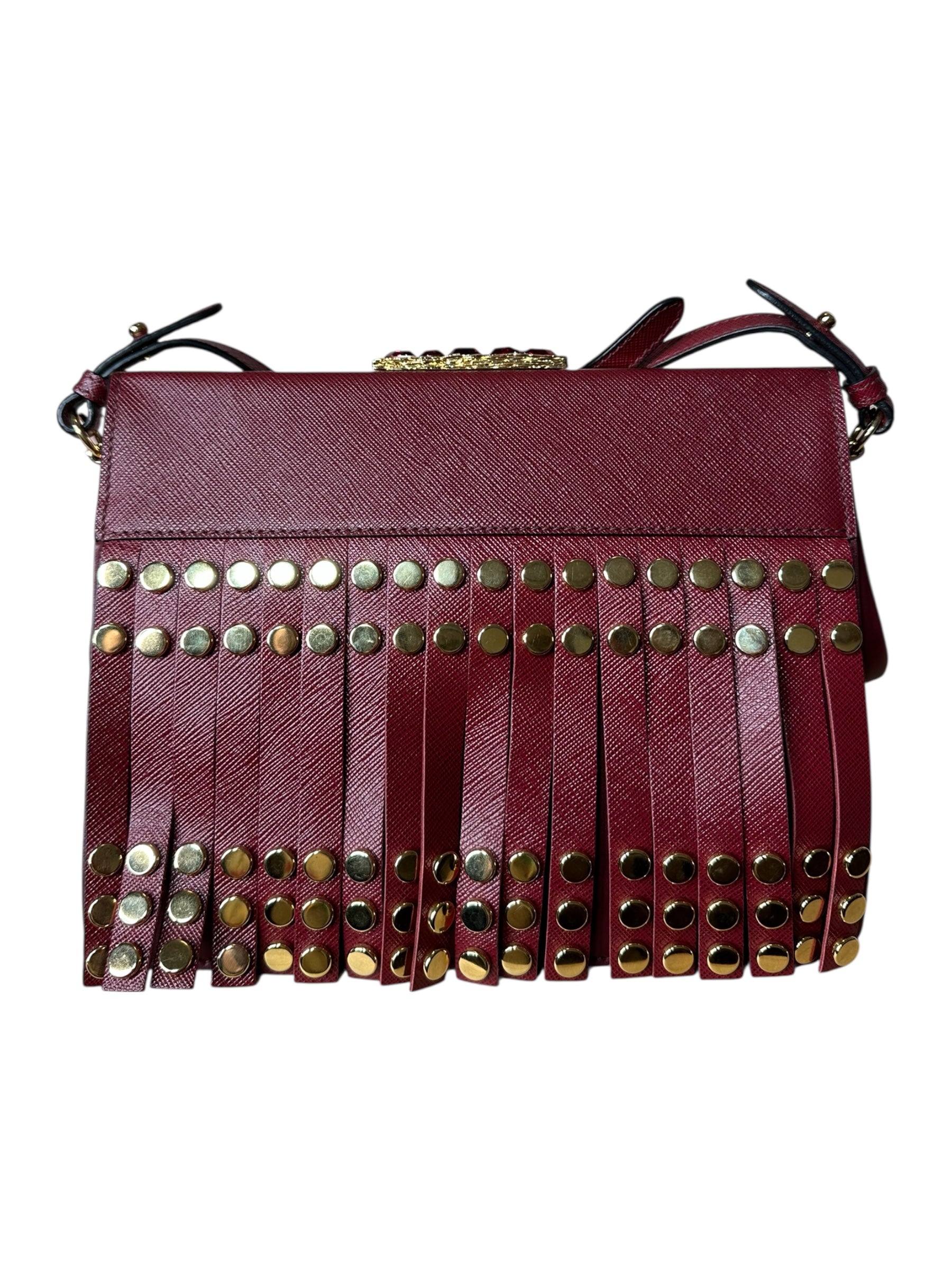 Prada borsa in pelle con frange — foto 10