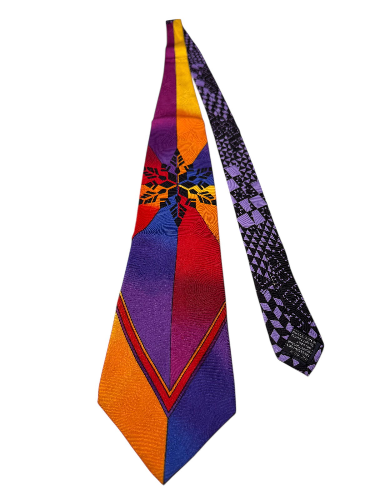 Cravatta Versus Gianni Versace vintage in seta fantasia geometrica multicolor — foto 2