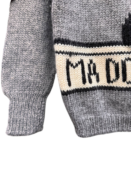 Maglione vintage lana grigio Sylvester & Tweety ricamo frontale - taglia L