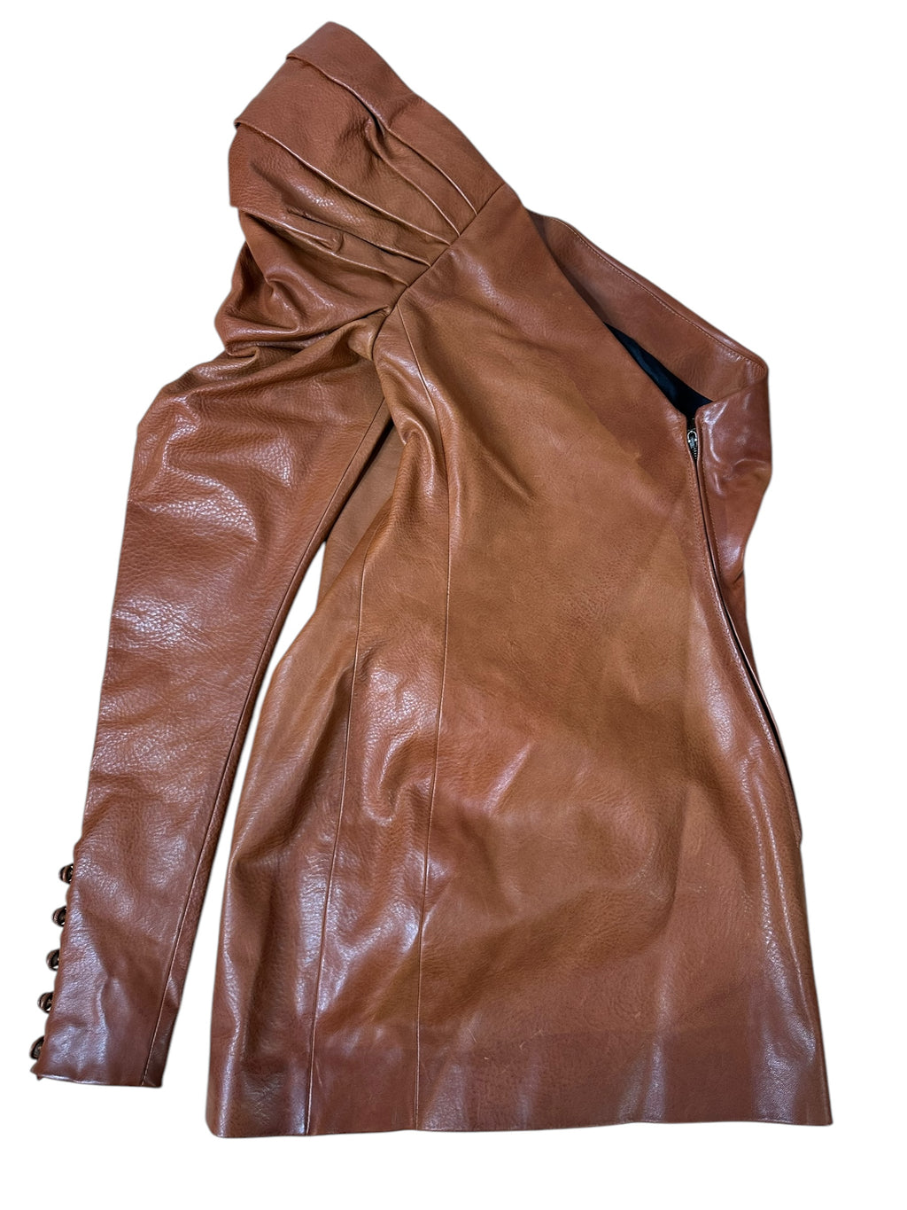 Saint Laurent mini abito in pelle — foto 11