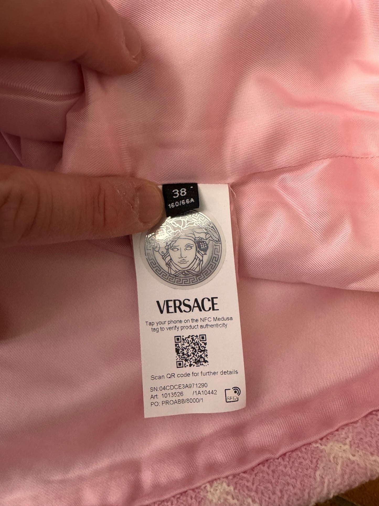 Gonna Versace tweed rosa lana vergine Medusa – TG 38 IT
