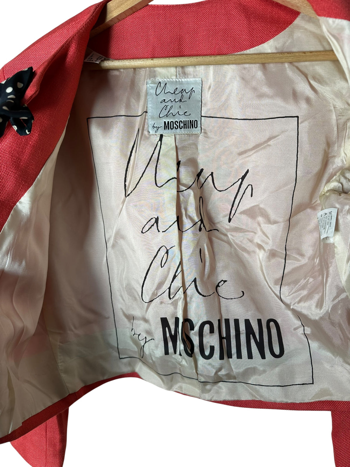 Moschino cheap and chic blazer vintage rosso con fiocchi (40)