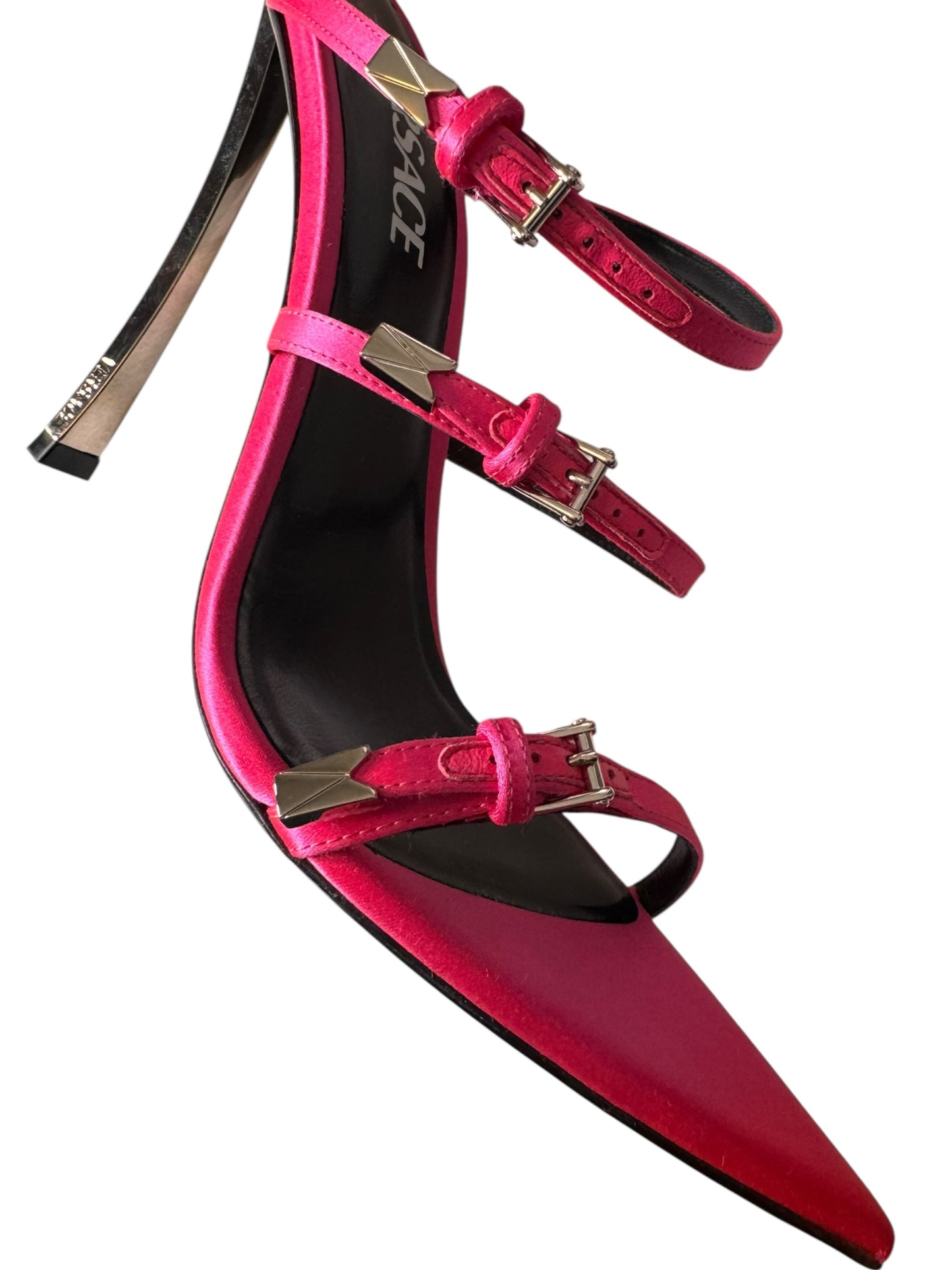 Sandali Versace donna con tacco scultura e cinturini multipli rosa - 40 — foto 4