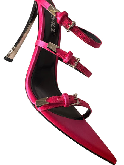 Sandali Versace donna con tacco scultura e cinturini multipli rosa - 40 — foto 4