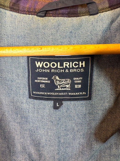 Giacca Woolrich imbottita Thermolite a quadri verde/viola Taglia L