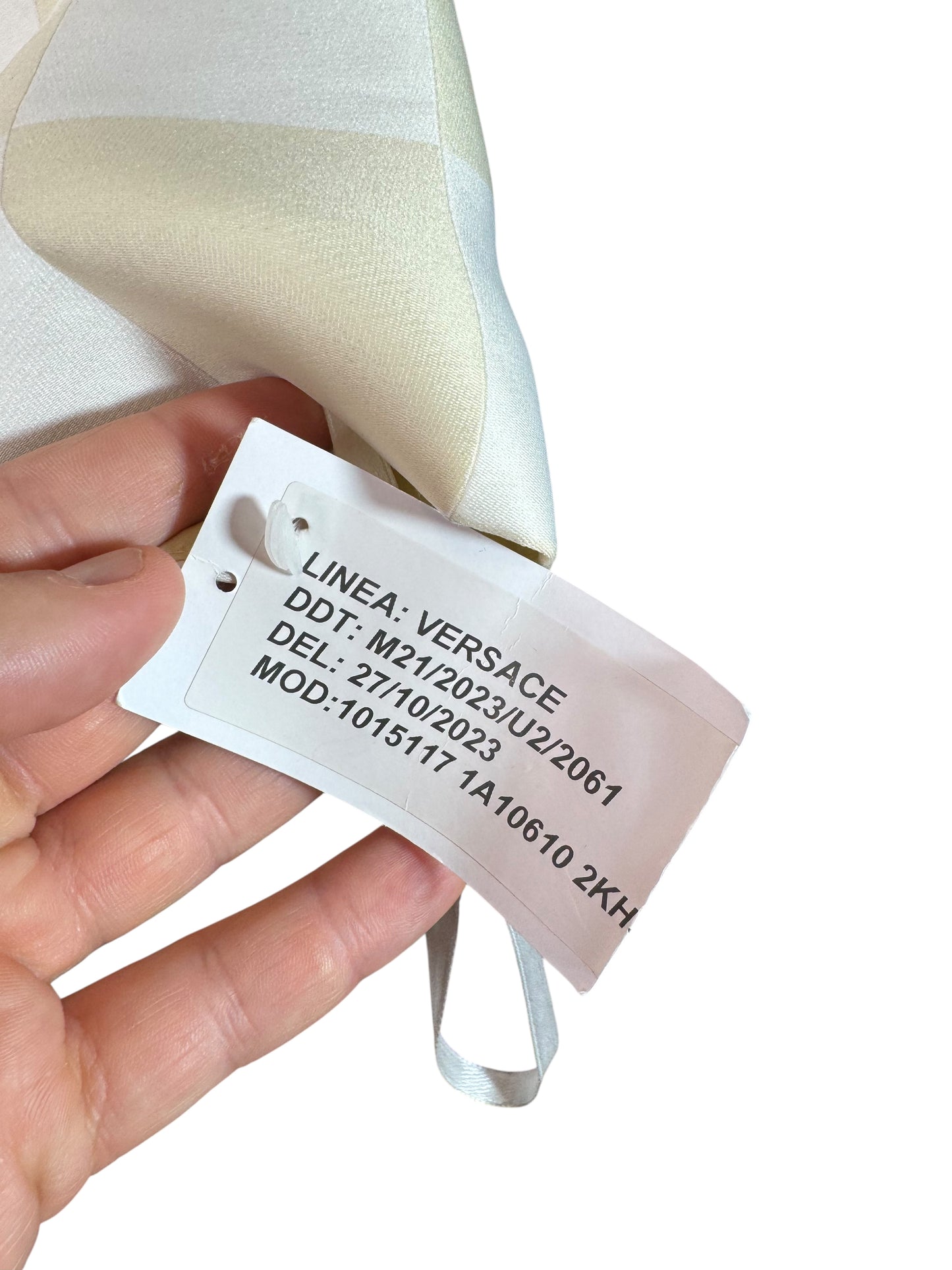 Versace Top Uomo a Quadri Bianchi e Beige Taglia M – Nuovo.