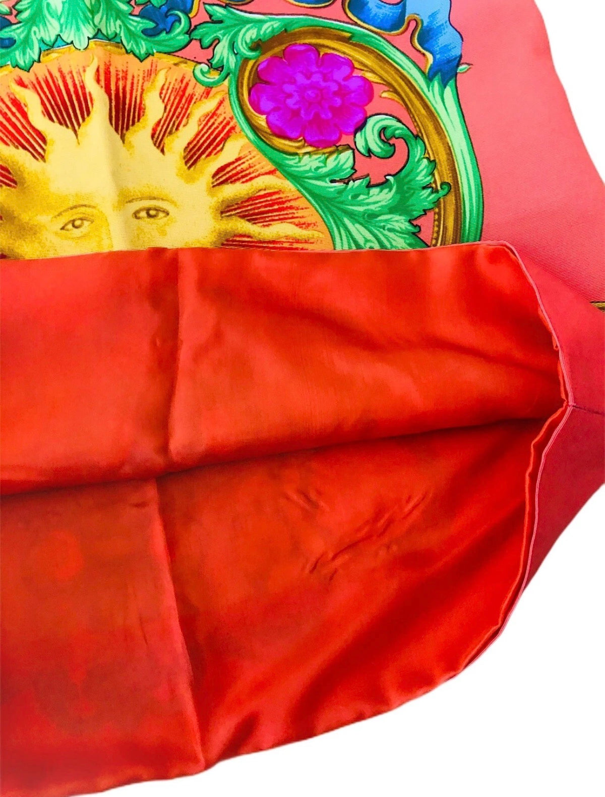 Gianni Versace Couture gonna stampa Sole Barocco arancio — foto 5