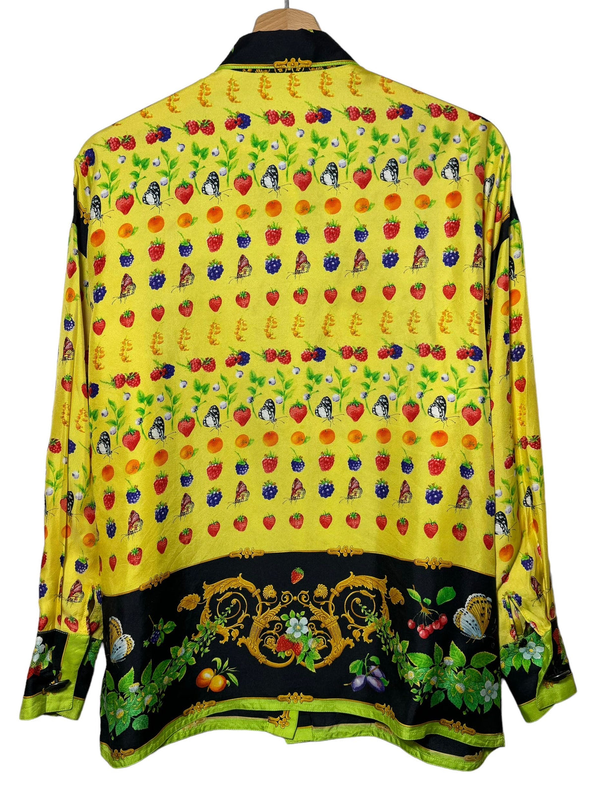 Gianni Versace camicia vintage donna stampa frutta e farfalle seta — foto 5