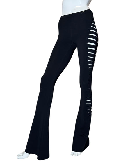 Versace Pantaloni Neri Cut-Out in Maglia – Taglia IT 36 – Made in Italy