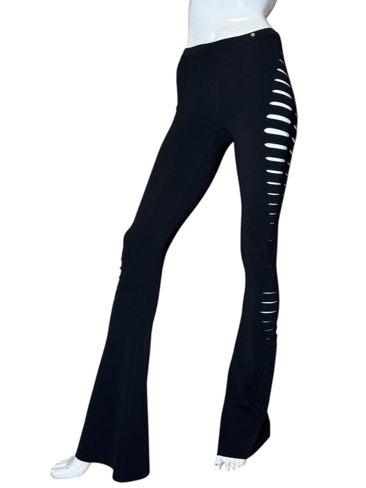 Versace Pantaloni Neri Cut-Out in Maglia – Taglia IT 48 – Made in Italy