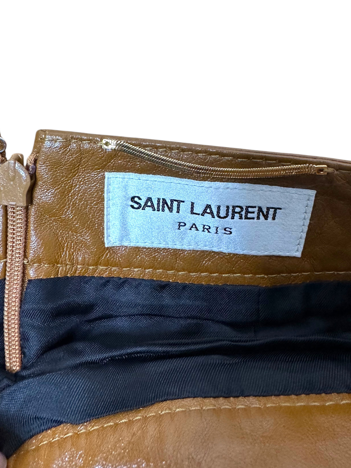 Saint Laurent mini gonna in pelle — foto 4