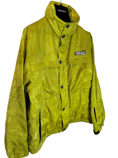 Giacca Versace Milano gialla con motivo Barocco tono su tono – Taglia 48