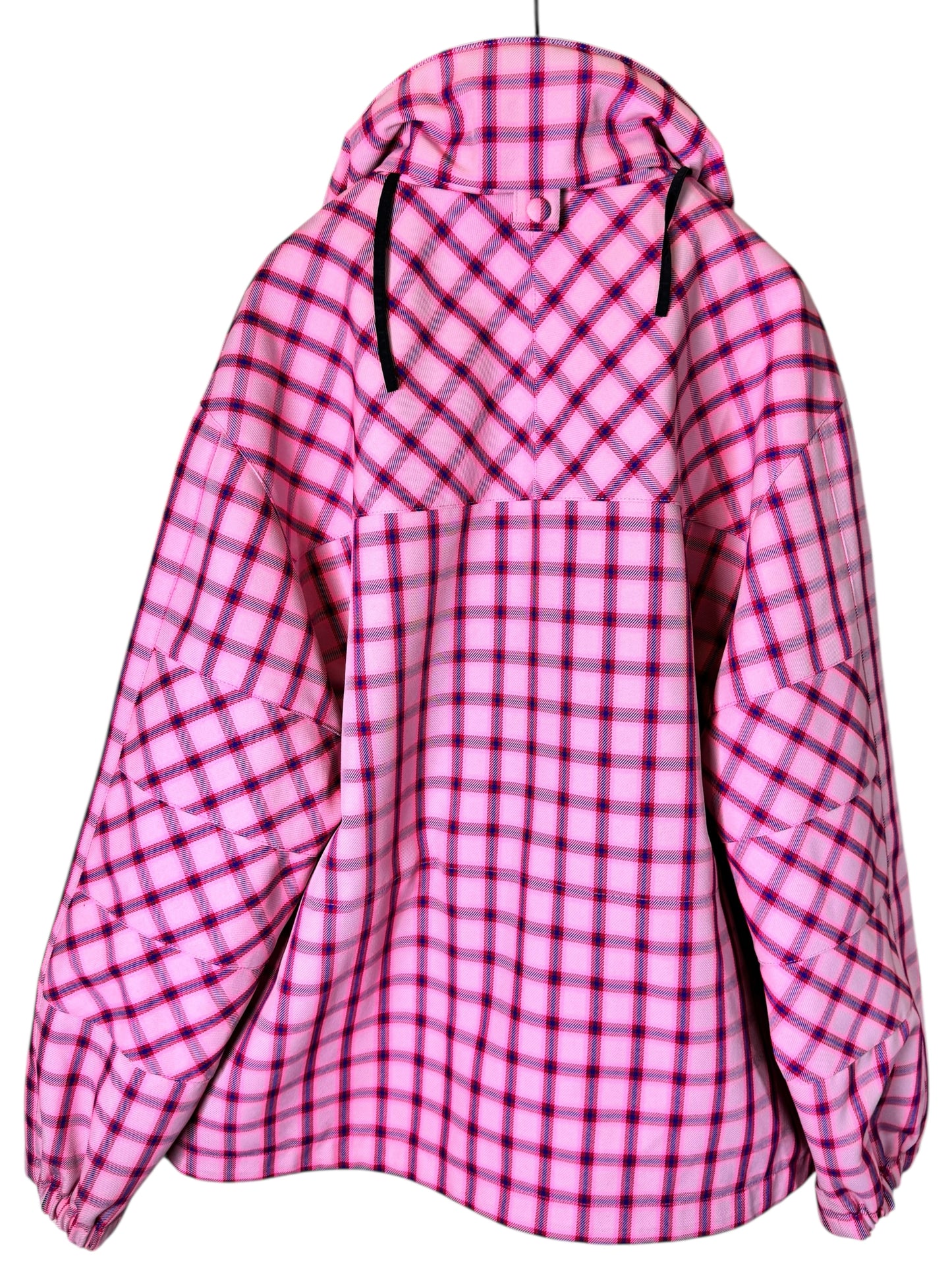 Versace giacca a quadri rosa con cappuccio