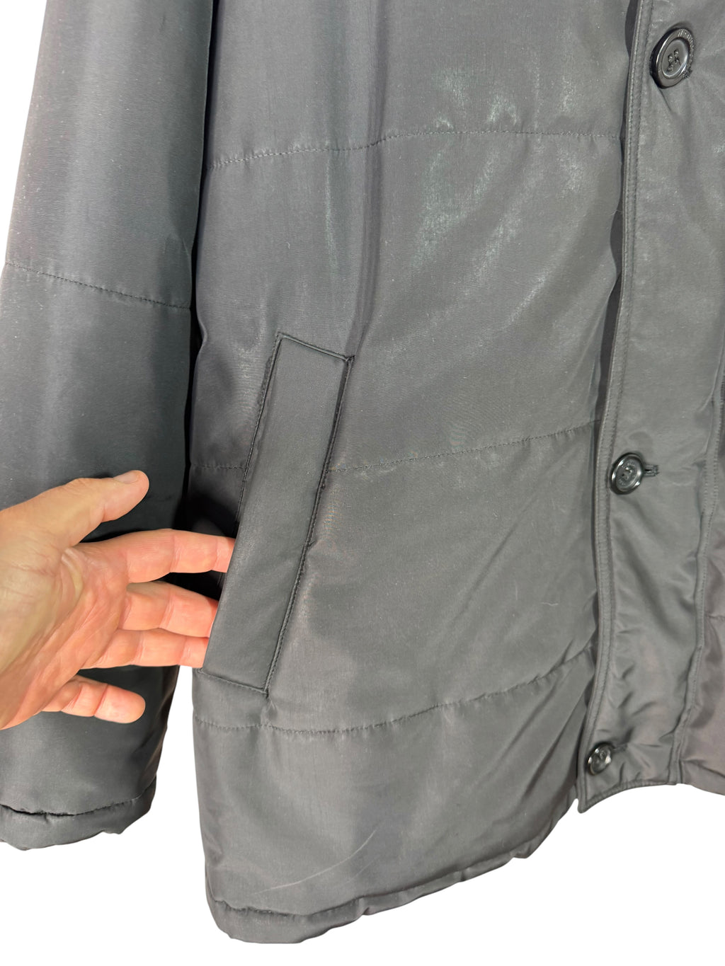Burberry’s Piumino Giacca Nero Check Nova Cappuccio Taglia 54