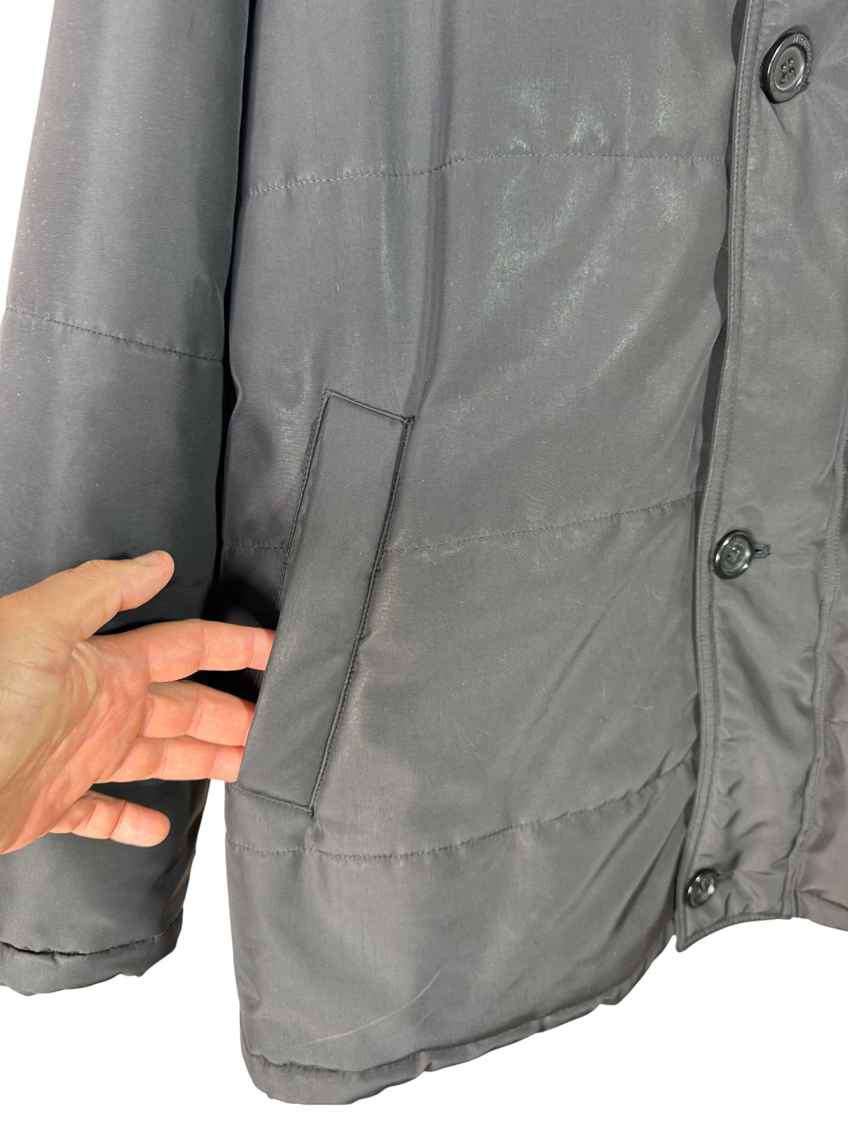 Burberry’s Piumino Giacca Nero Check Nova Cappuccio Taglia 54